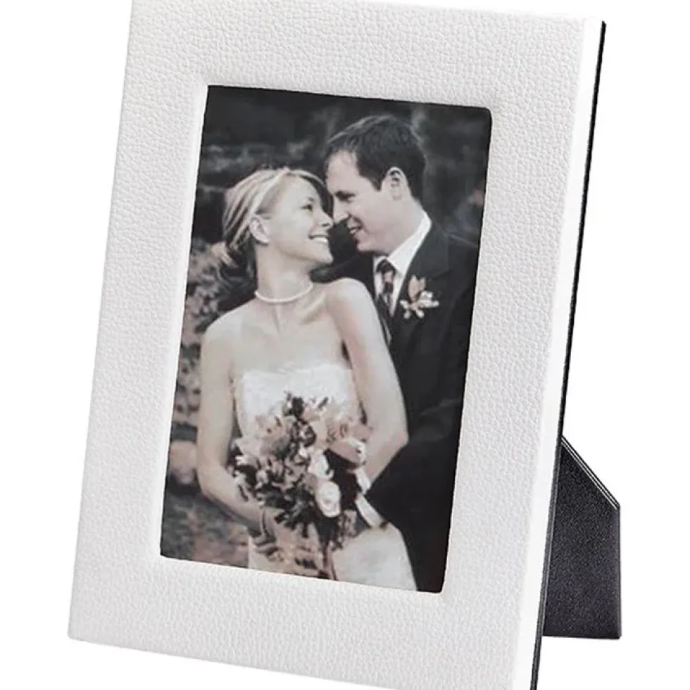 5" x 7" Leather Studio Frame - White